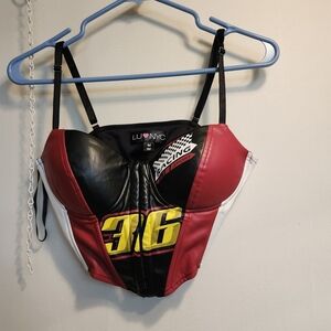 NYC Red and Black Racing Shapewear Top